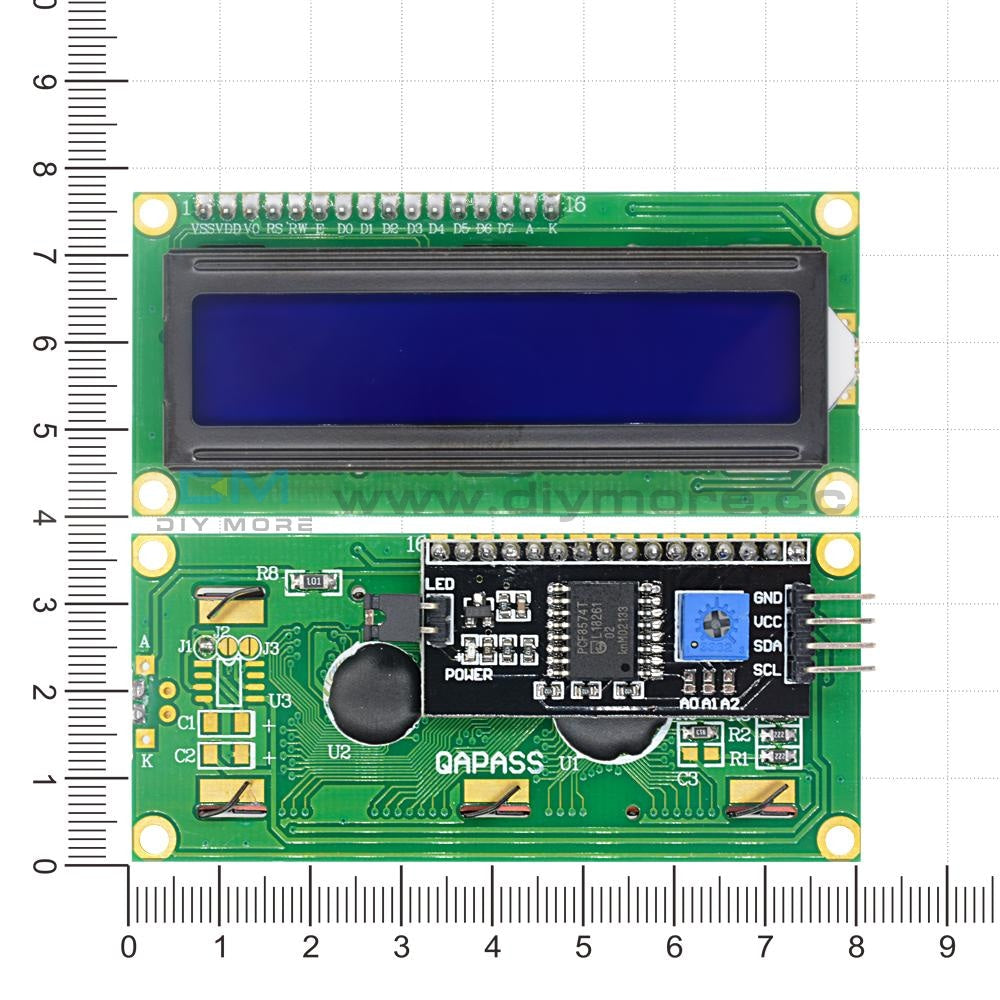 1602 16X2 Lcd Iic/i2C/twi/spi Serial Interface Module Display Blue/yellow