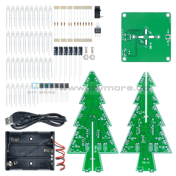 DIY 3D Christmas Tree LED Kit – 7 Color Flashing Lights, Fun Circuit Project For The Holidays