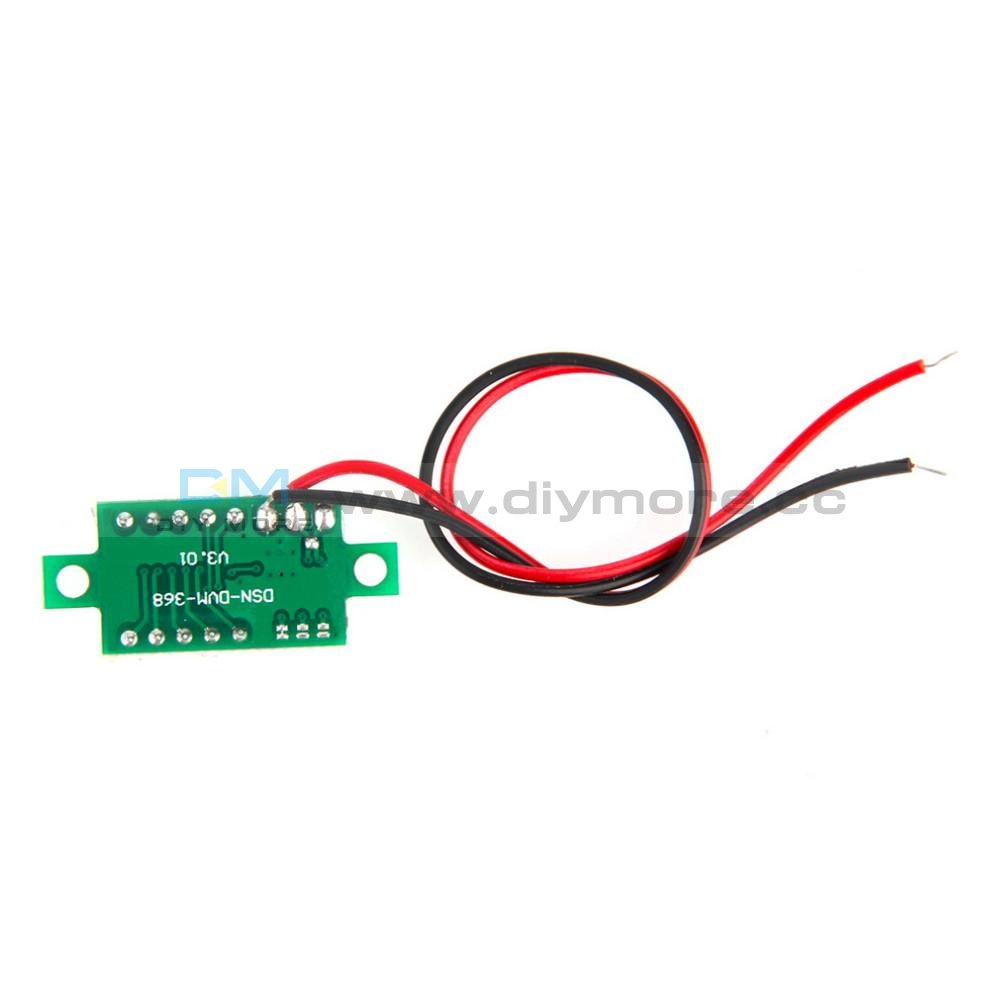 0.36 Red Led Voltage Amp Meter 2 Wire Panel Voltmeter Red 4.7-32 V Testers
