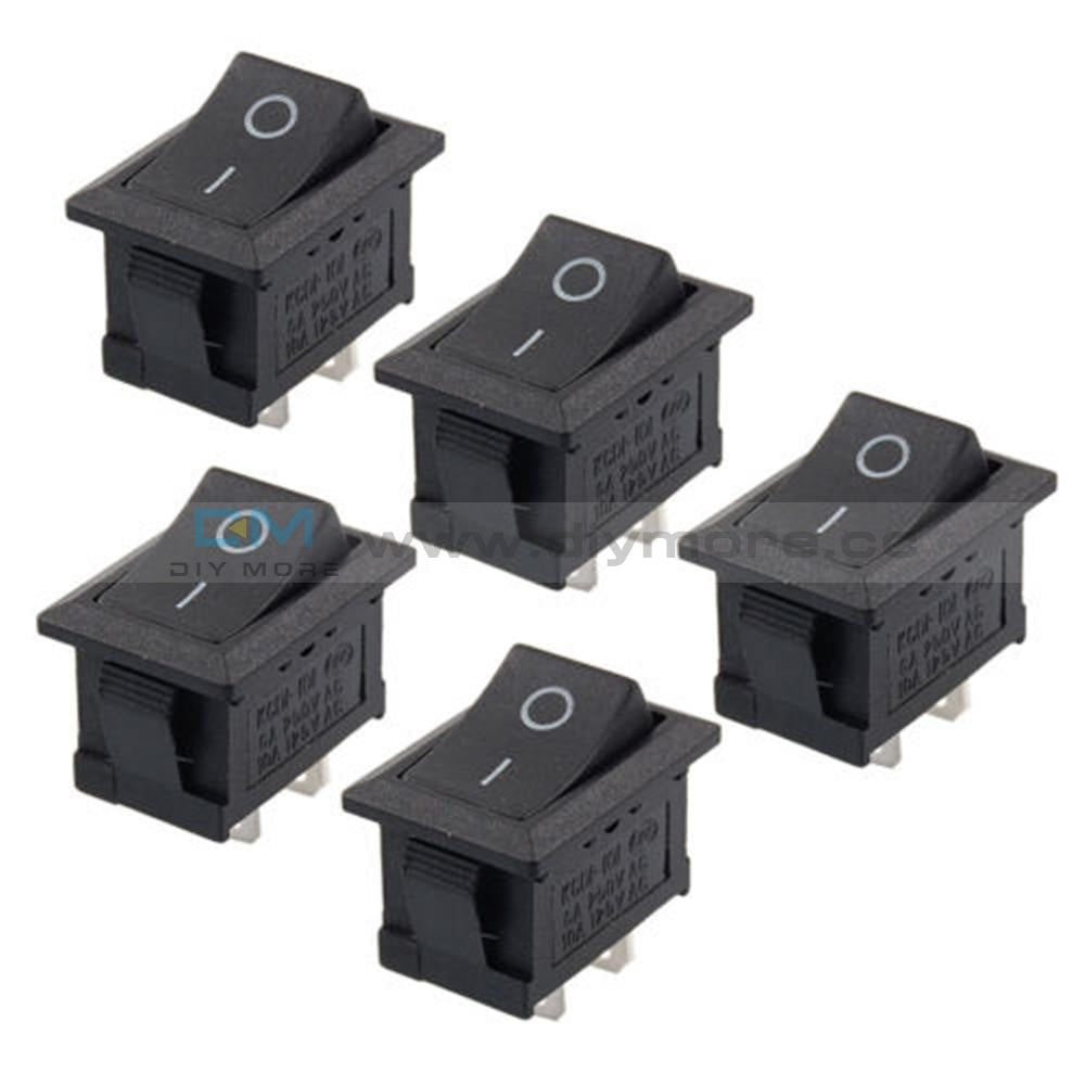 Kcd1-101 Car Truck Boat Round Rocker 2 Pin On/off Toggle Spst Switch 125V 6A Black/red Tools