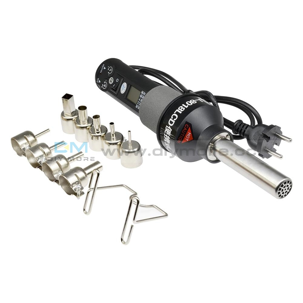 220V 450W / 200W 110V Lcd Display Hot Air Heat Gun Soldering Station + 9*nozzles Diy Kit For