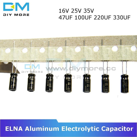 10Pcs Elna Capacitance Aluminum Electrolytic Capacitor 16V 25V 35V 47Uf 100Uf 220Uf 330Uf Audio On