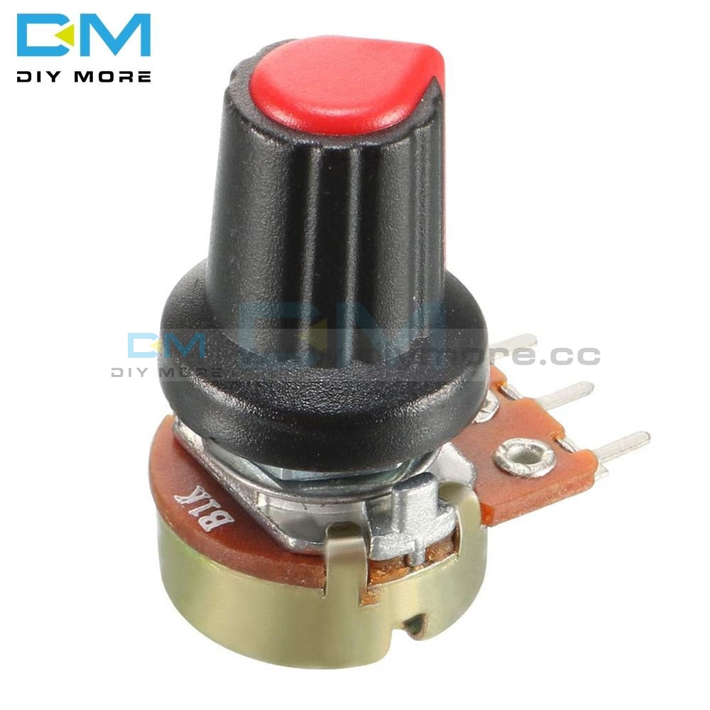 5Pcs Wh148 Rotary Potentiometer B1K 5K 10K 20K 50K 100K B500K Ohm Linear Taper 3 Pin With Blue Caps
