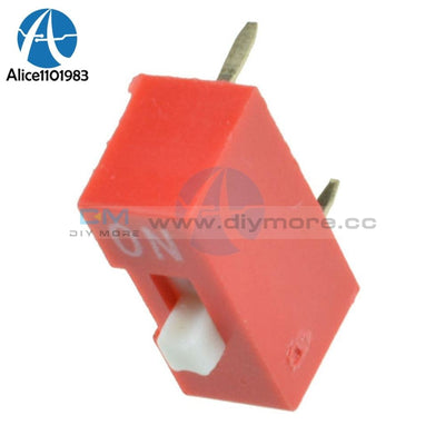 10Pcs Slide Type Switch Module 1 Bit 2.54Mm Position Way Dip Red Pitch Integrated Circuits