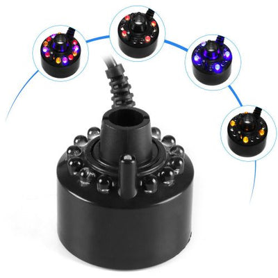 1PCS Ultrasonic Atomizer Mist Maker Water Fogger Fountain Air Humidifier 12 LED