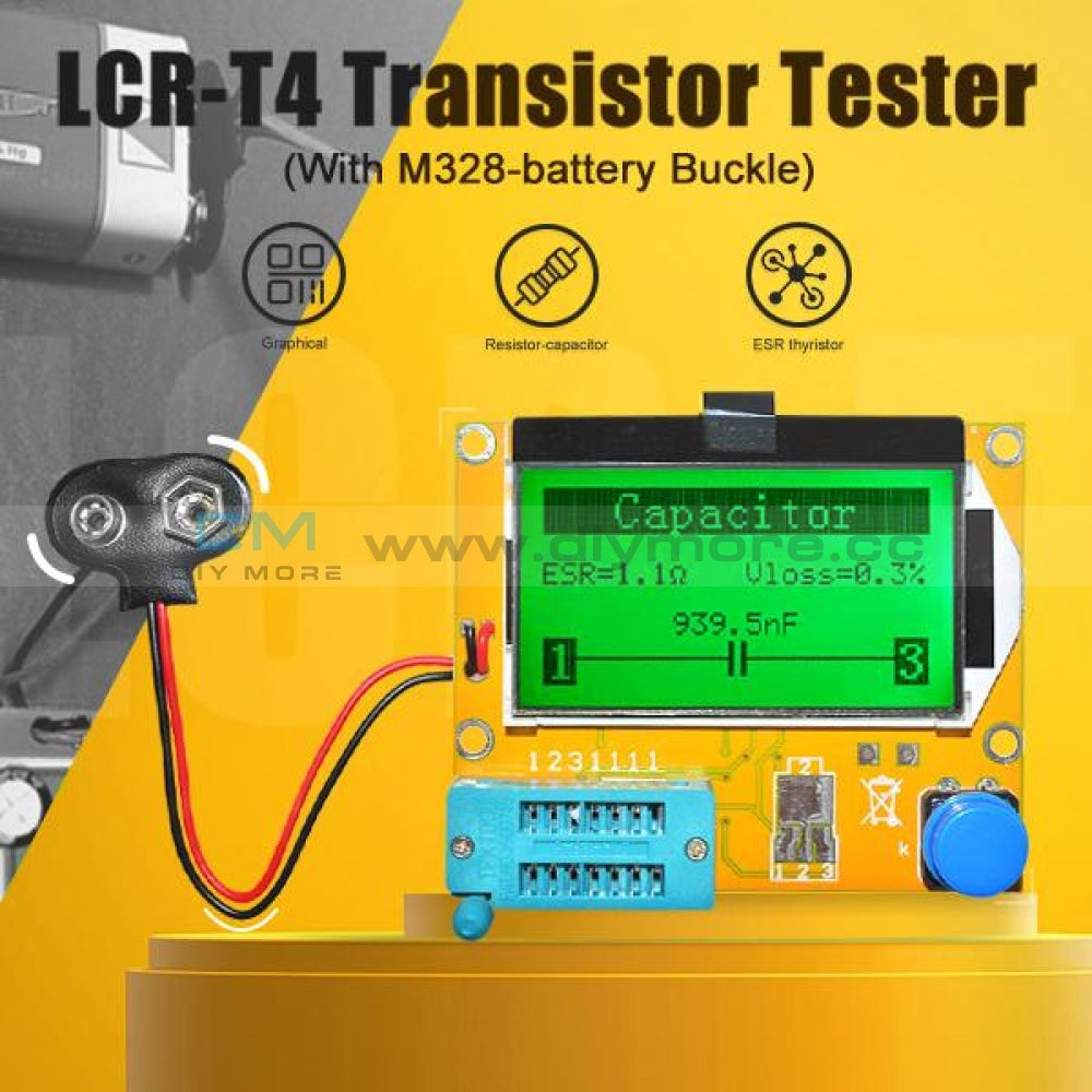 Lcr-T4 Esr Meter Transistor Tester Diode Triode Capacitance Scr Inductance 328 Lcd Display Mos Pnp