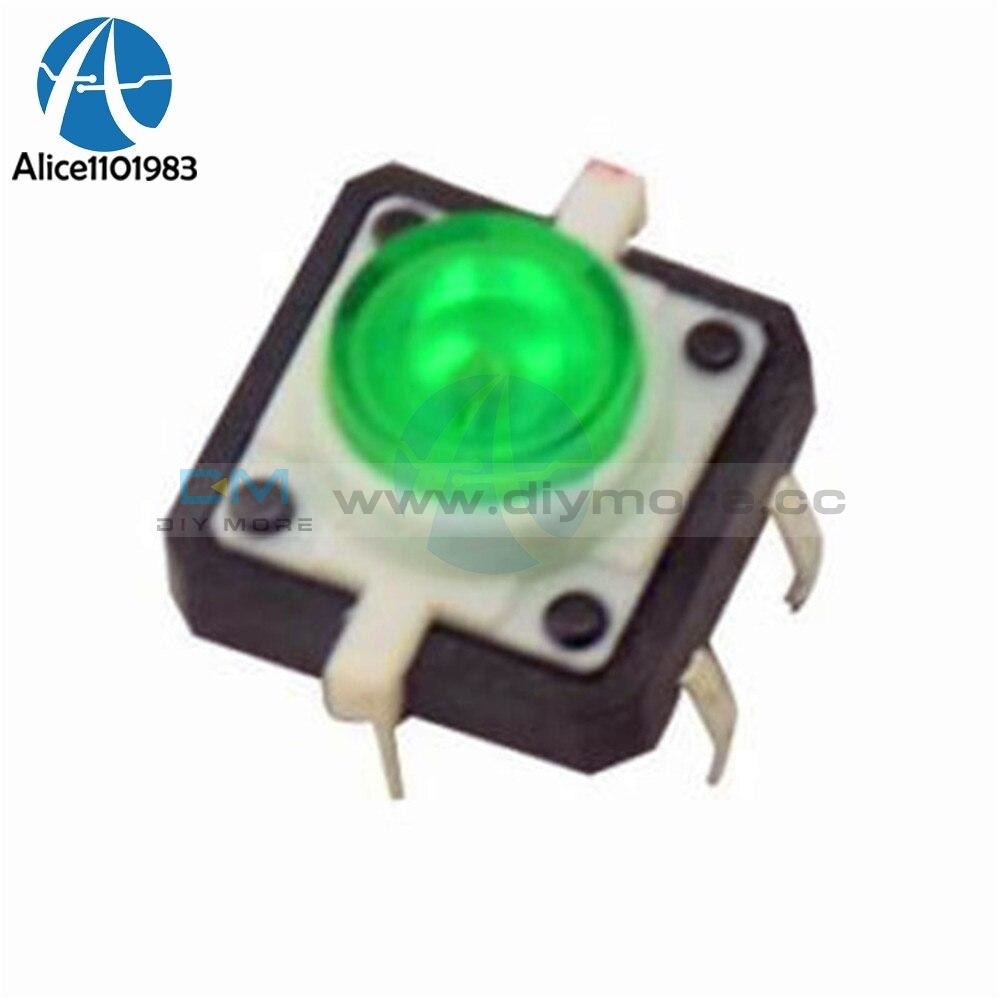 5Pcs 1 Set 12X12X7.3 Tactile Push Button Switch Momentary Tact Led 5 Color 12X12X7.3Mm 12*12*7.3Mm