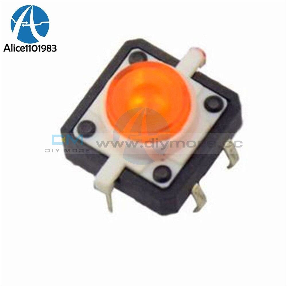 5Pcs 1 Set 12X12X7.3 Tactile Push Button Switch Momentary Tact Led 5 Color 12X12X7.3Mm 12*12*7.3Mm