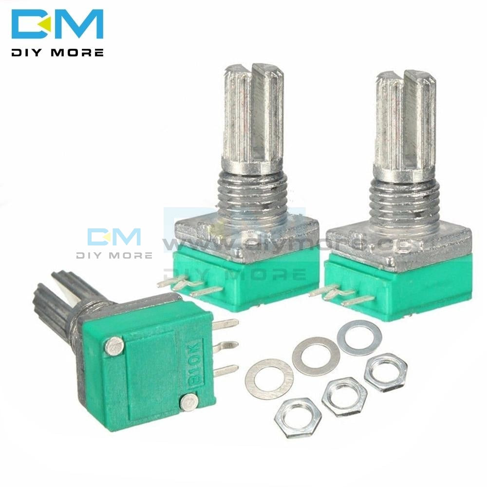 5Pcs 6Mm 3 Pin Knurled Shaft Single Linear B Type B5K B10K B20K B50K B100K B500K Ohm Rotary