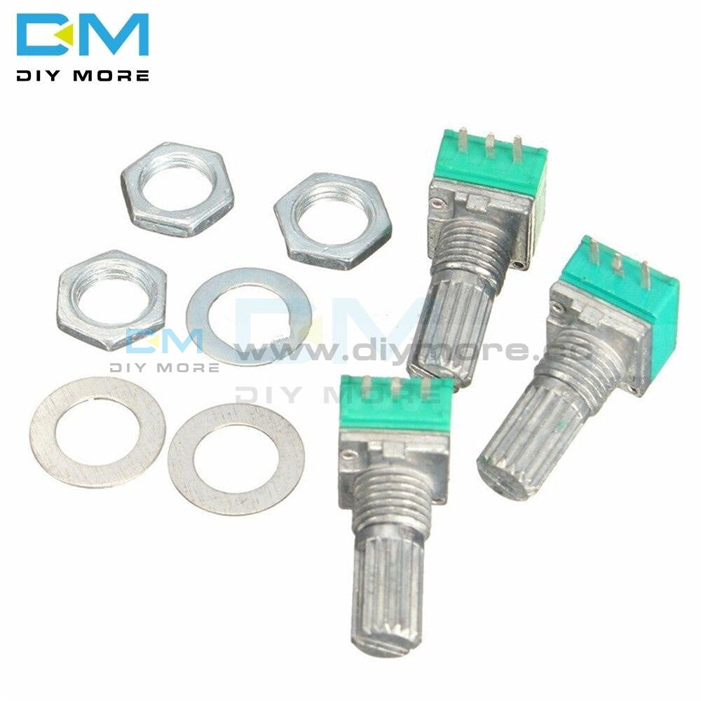 5Pcs 6Mm 3 Pin Knurled Shaft Single Linear B Type B5K B10K B20K B50K B100K B500K Ohm Rotary