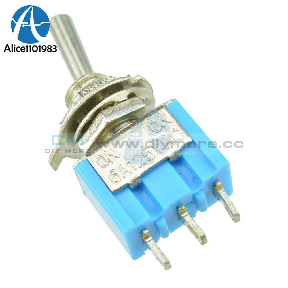 5Pcs Mini 6A Spdt 3A 250V Ac 125V Mts 102 3 Pin 2 Position On On Toggle Switches Module Practic Diy