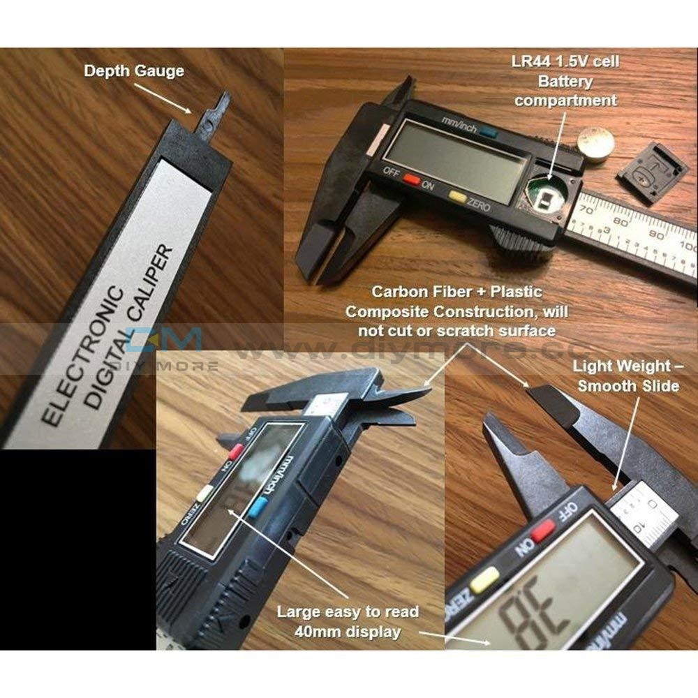 150Mm 6Inch Lcd Digital Electronic Display Carbon Fiber Vernier Caliper Gauge Micrometer Measuring