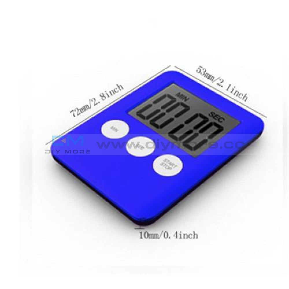 Mini Lcd Kitchen Alarm Digital Timer Cooking Count Up Countdown Tools Blue Display Module