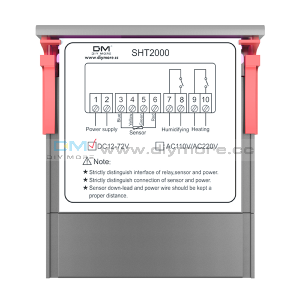 Sht2000 Dc 12-72V 10A Temperature & Humidity Hygrometer Thermostat Controller