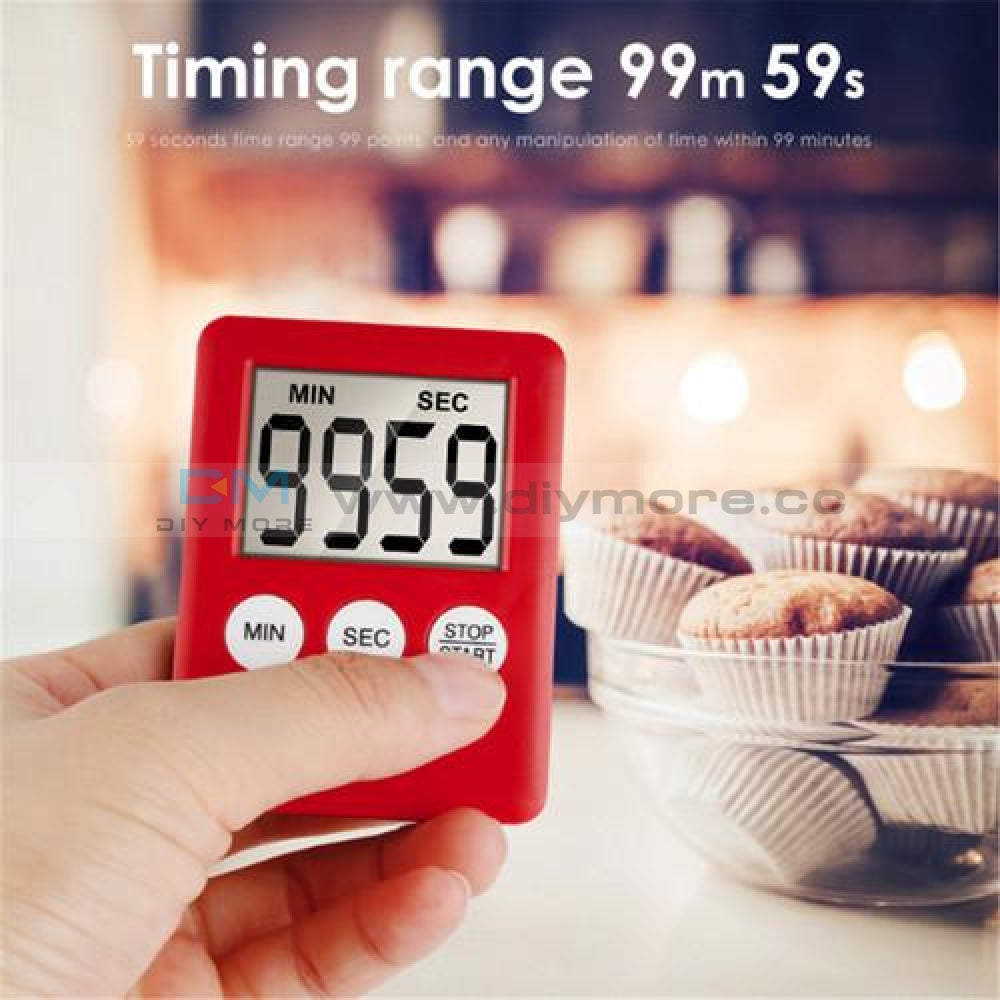 Mini Lcd Kitchen Alarm Digital Timer Cooking Count Up Countdown Tools Red Display Module