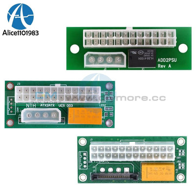 Atx To Sata Molex 24Pin 24P Power Supply Connector Adapter Triple Relay Add2Psu Sync Synchronous