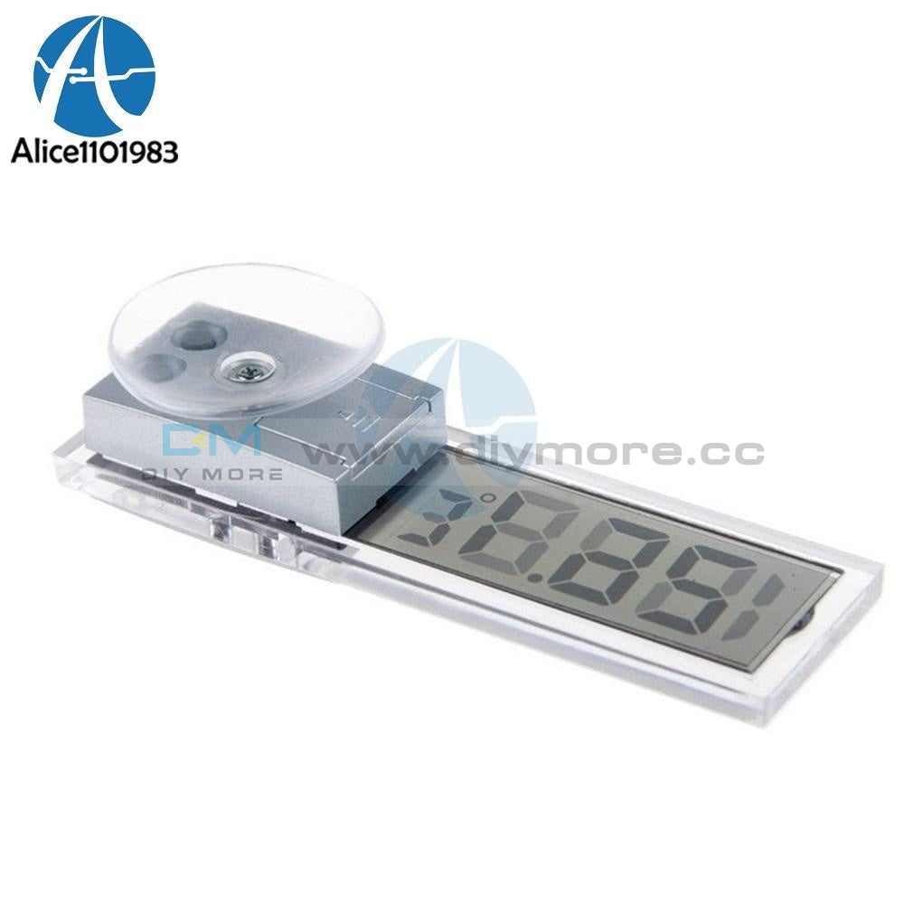 Mini 2 In 1 Lcd Digital Auto Car Truck Clock + Thermometer With Suction Cup Ag10 Button Cell Battery