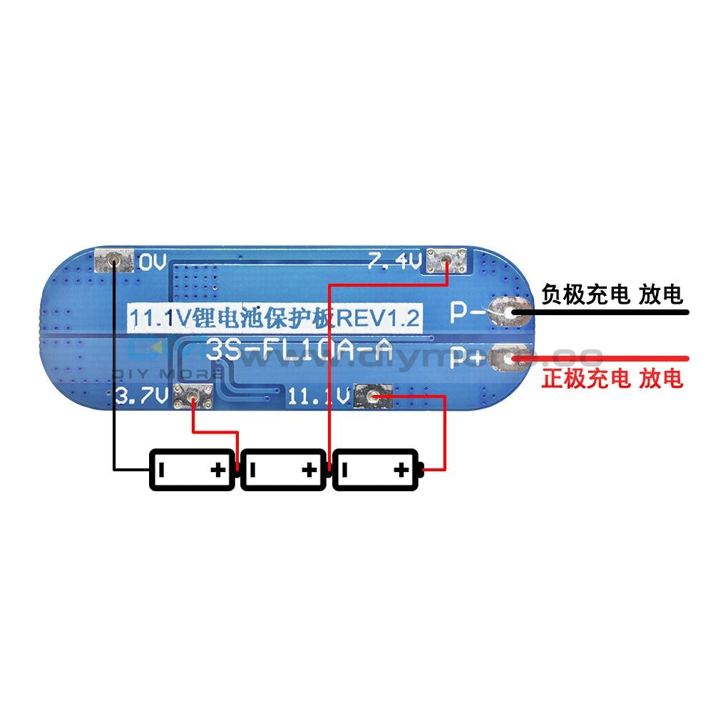 3S 11.1V 12.6V 25A W/balance 18650 Li-Ion Lithium Battery Pcb Protection Board Protection Board