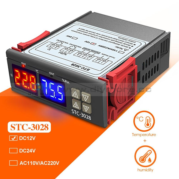 thumbnail image 2 of STC-3028 Dual LED Temp & Humidity Controller – 110-220V AC, 10A, With Probe 2 of 5
