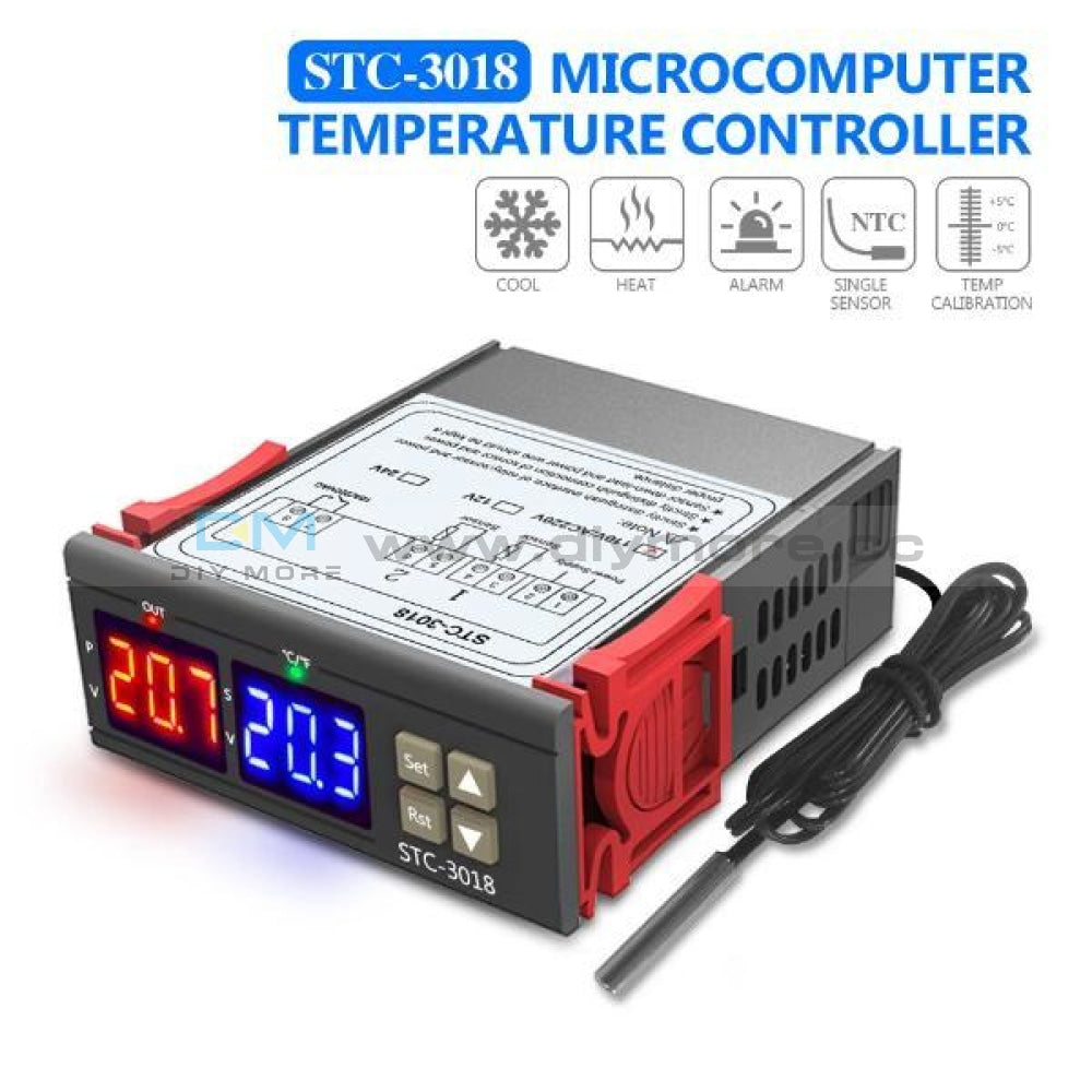 Stc-3018 12V 24V 110-220V Digital Temperature Controller Thermostat Heating Cooling Switch