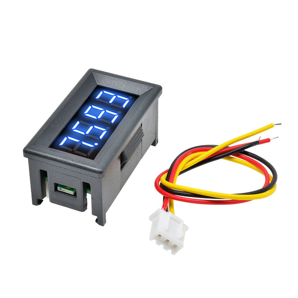 YB5135D 4-Wire 3 1/2 Digit Blue LCD AC Volt Panel Meter – 0-500V, 8-12V Power Supply