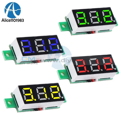 Yellow Blue Green Red 0.28 Inch 3 Bits Wire Mini Dc Digital Panel Voltmeter Mount Led Voltage Meter