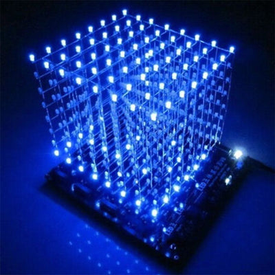 4x4x4/8x8x8 LED Cube 3D Light Square Blue LED Electronic DIY Kit