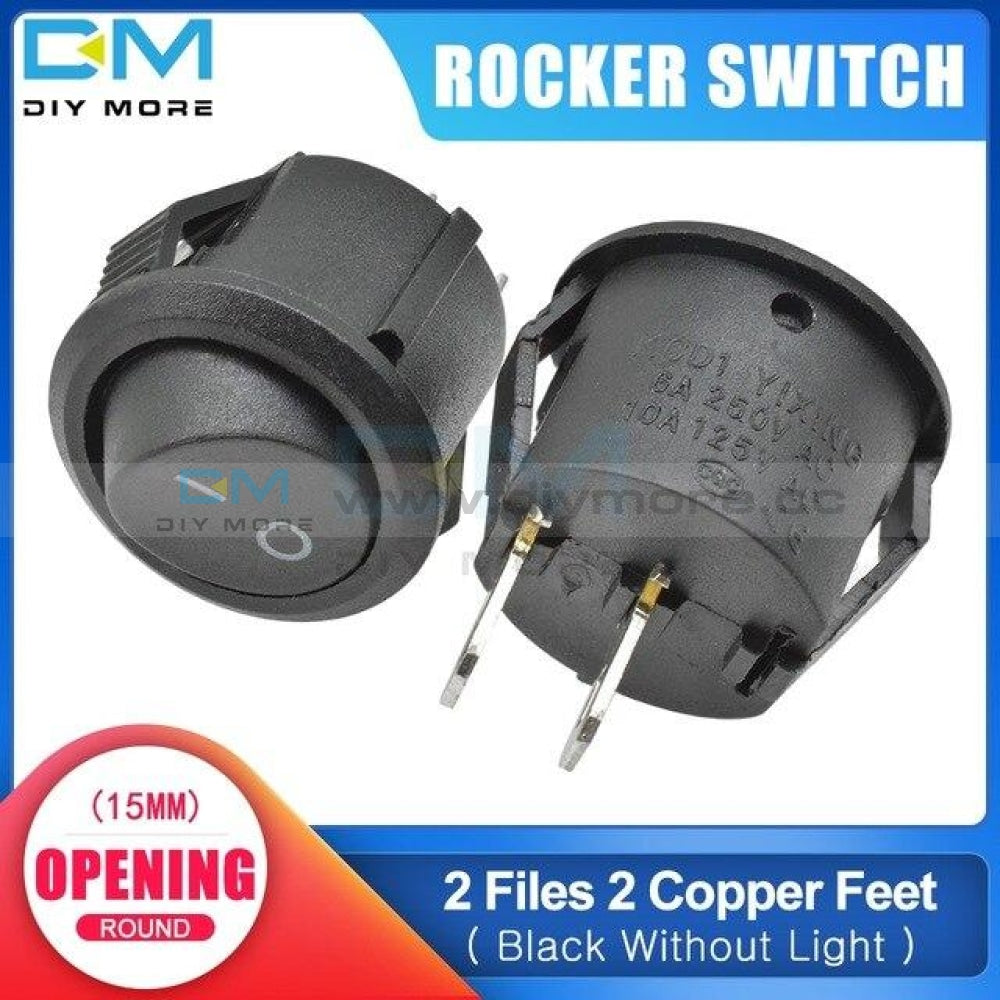 Kcd1 15Mm Small Round 2 Pin 3 Files With Light 3A/250V 6A/125V Ac Rocker Switch Seesaw Power For Car