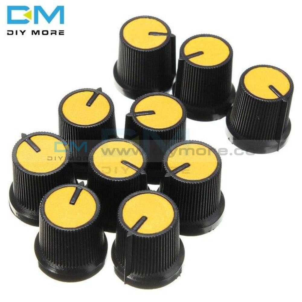 10Pcs Black Knob Blue White Yellow Red Orange 5 Colors Face Plastic For Rotary Taper Wh148 Ec11
