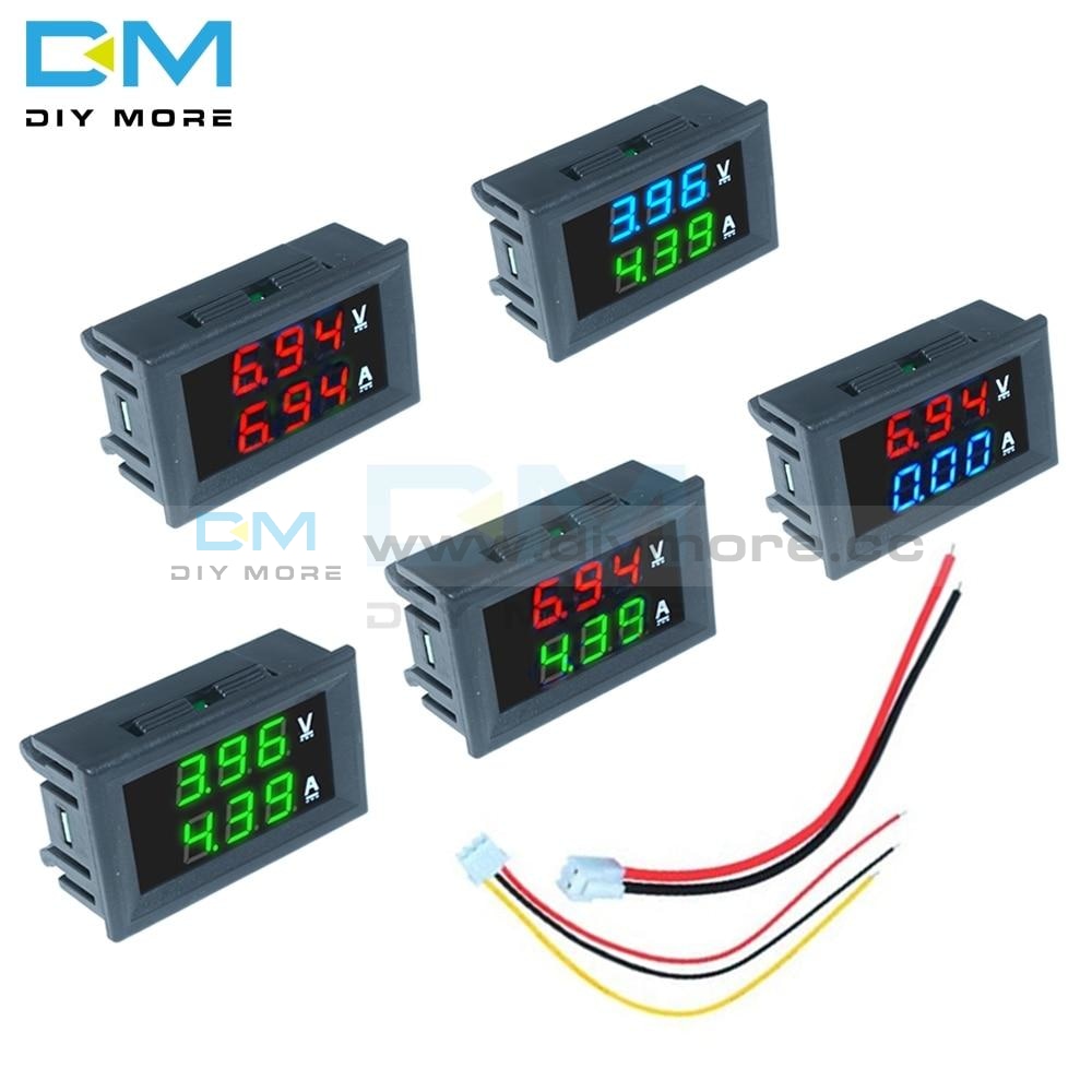 0.28 inch Mini Digital Voltmeter Ammeter DC 100V 10A Panel Amp Volt Cu ...