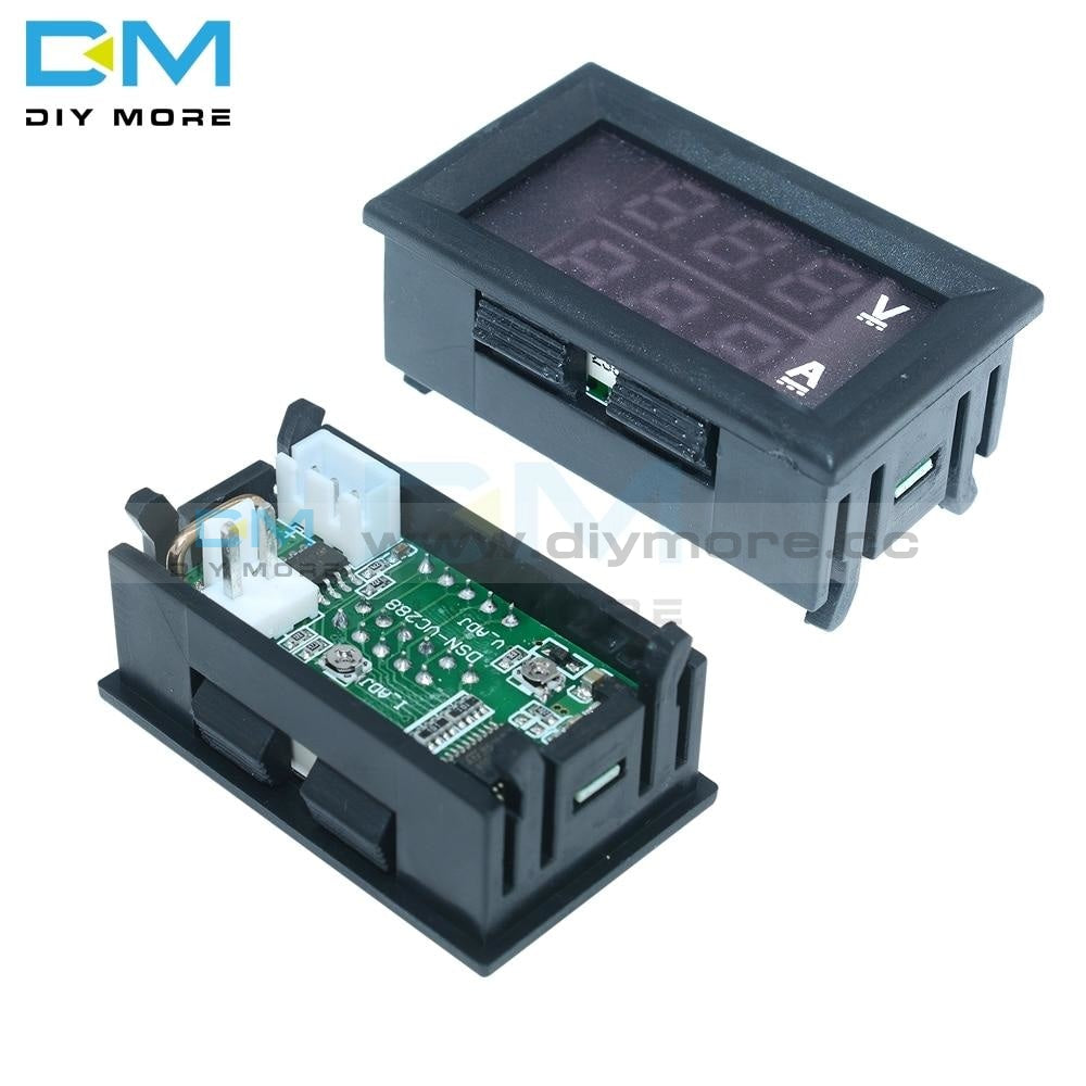 Small Ampermeter 0.28 inch Mini Digital Voltmeter Ammeter DC 100V 10A Panel Amp Volt Cu ...