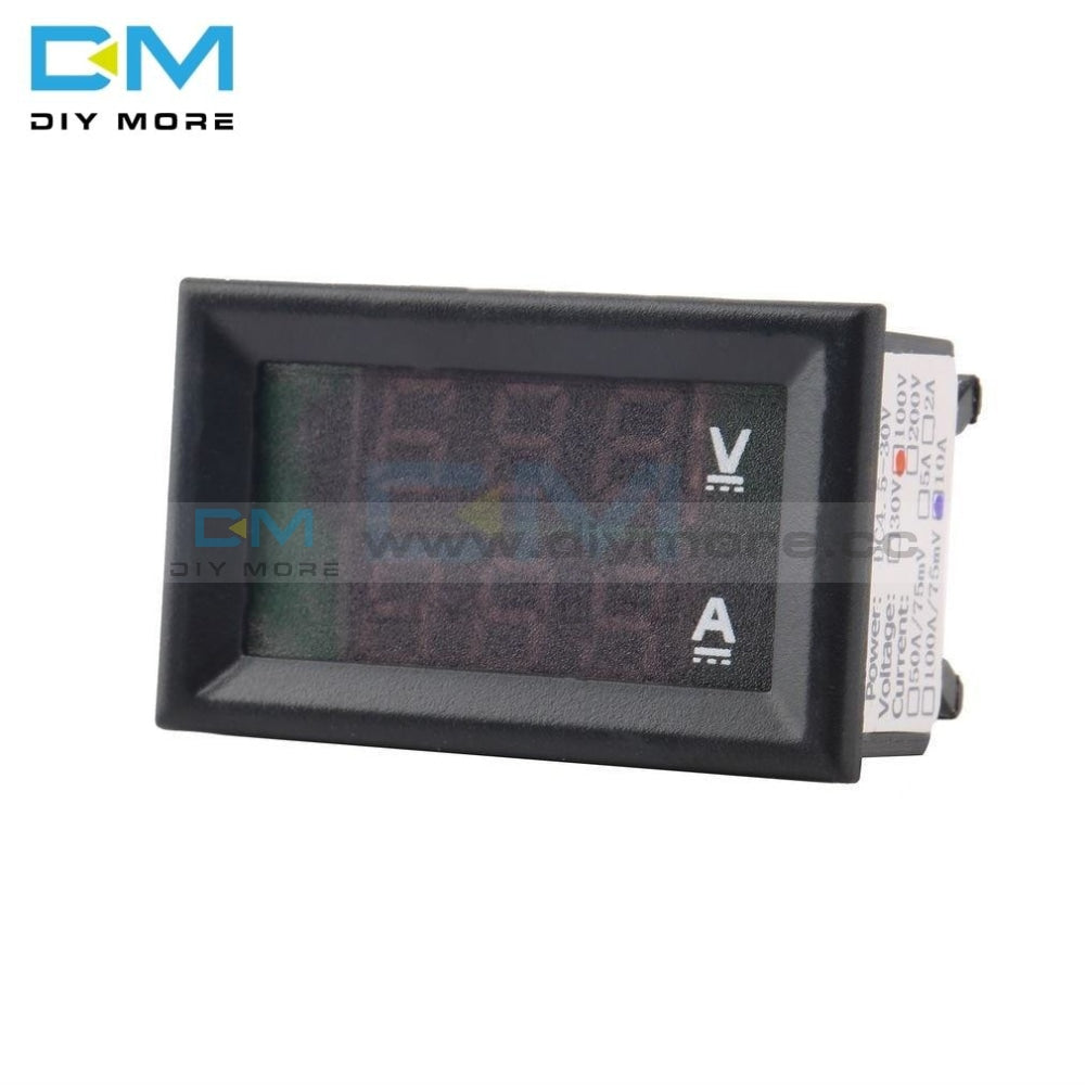 Small Ampermeter 0.28 inch Mini Digital Voltmeter Ammeter DC 100V 10A Panel Amp Volt Cu ...