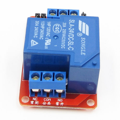 30A 24V 1-Channel Relay Module Board With Optocoupler H/L Level Triger ...