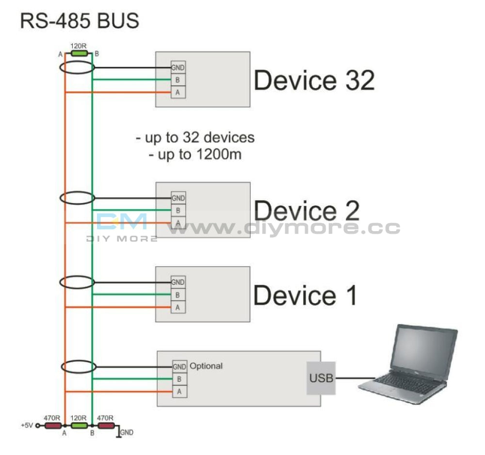 Usb 2.0 To Ttl Rs485 Serial Converter Adapter Ftdi Ft232Rl Ft232 Sn75176 Double Function Protection