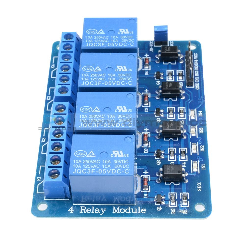 5V 4-Channel Relay Module Interface Board MCU Control w/ LED Indicator ...