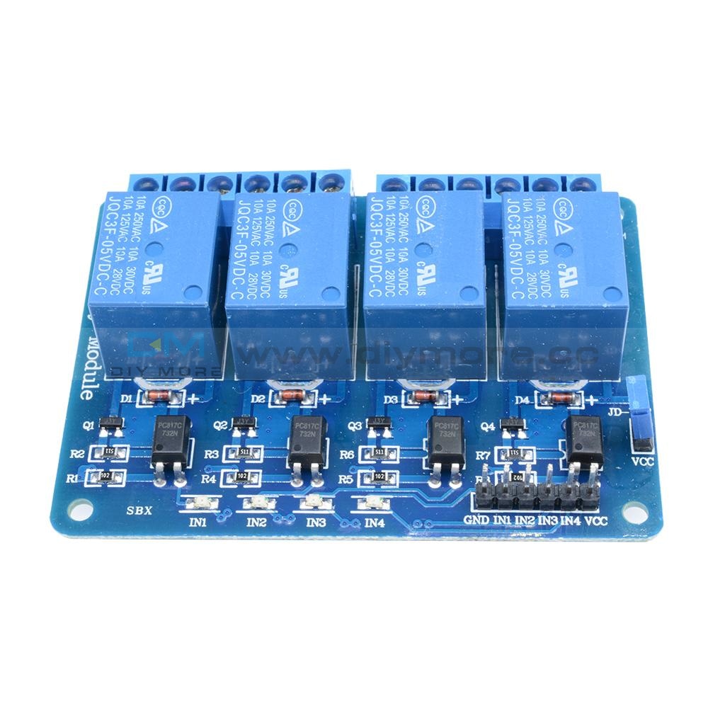5V 4-Channel Relay Module Interface Board MCU Control w/ LED Indicator ...