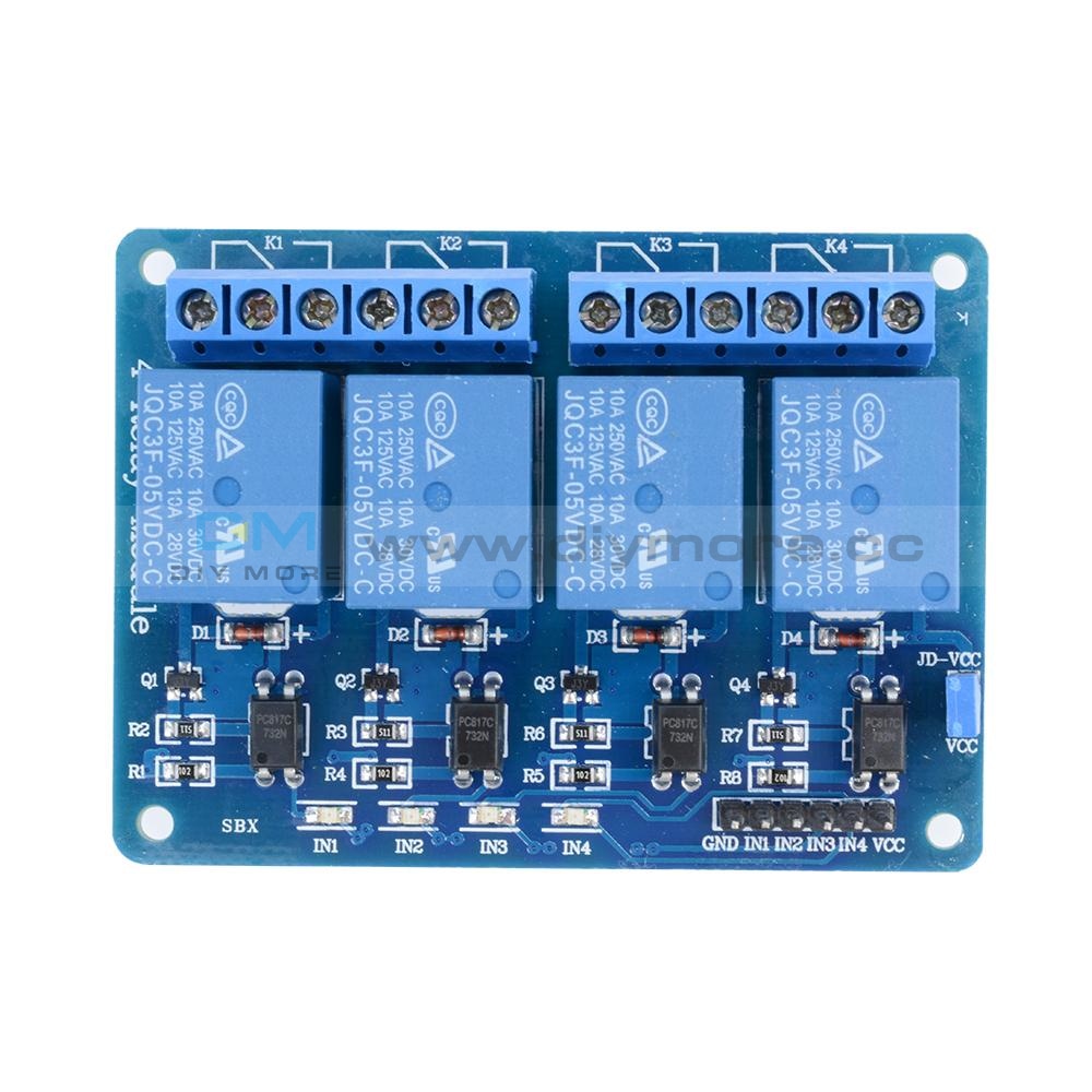 5V 4-Channel Relay Module Interface Board MCU Control w/ LED Indicator ...