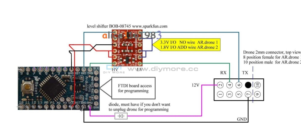 Two Channel Iic I2C Logic Level Converter Bi-Directional Module 5V To 3.3V New Development Board