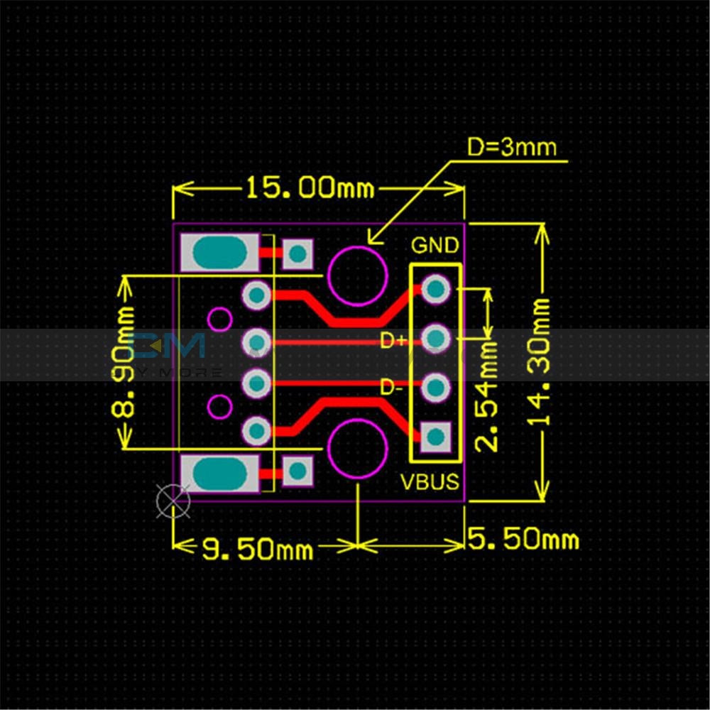 Safety Usb To Dip Adapter Converter 4Pin For 2.54Mm Pcb Board Diy Power Supply Module