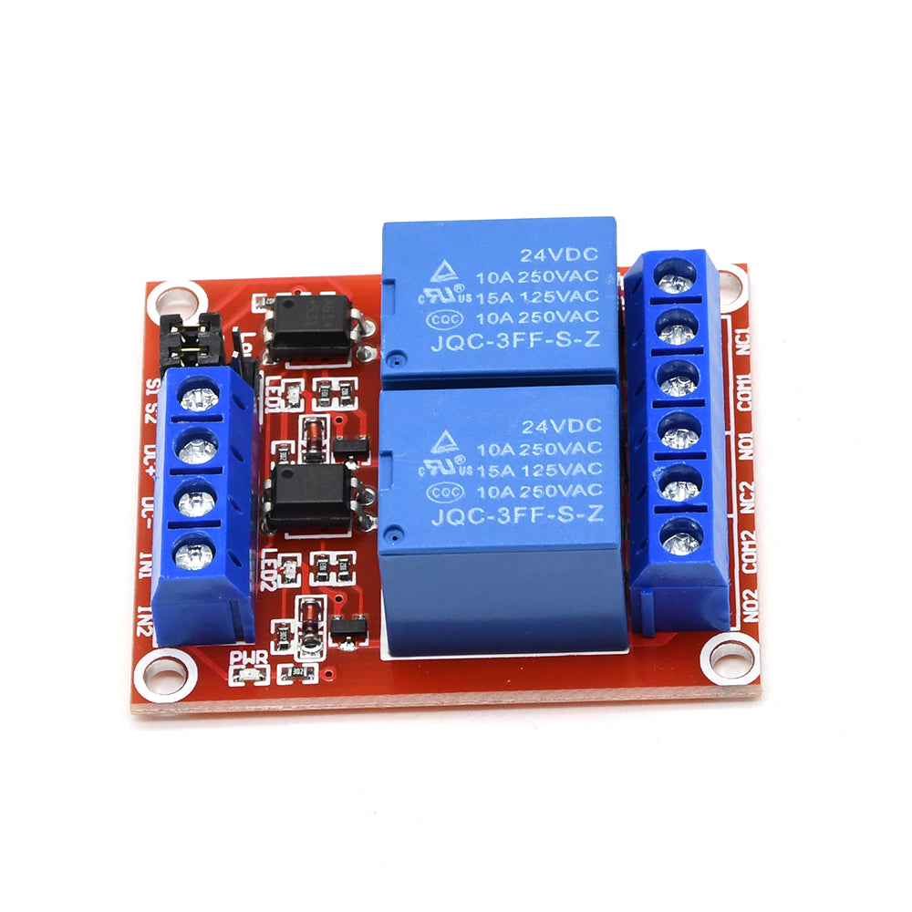 2 Channel Relay Module 24V With Optocoupler Support High and Low Level ...