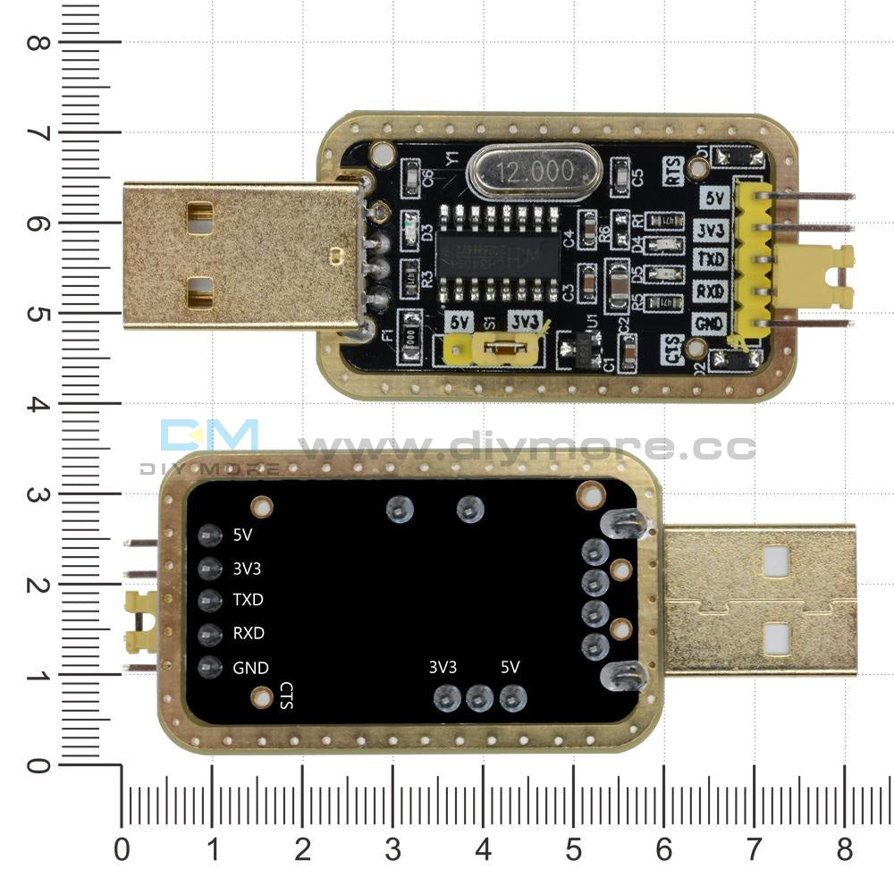 Ch340G Rs232 Upgrade To Usb Ttl Auto Converter Adapter Stc Brush Module Golden