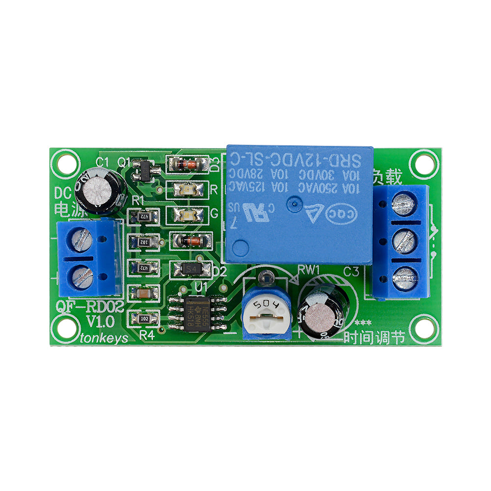 NE555 12V Delay Relay Timer Module - Adjustable Up To 10 Seconds