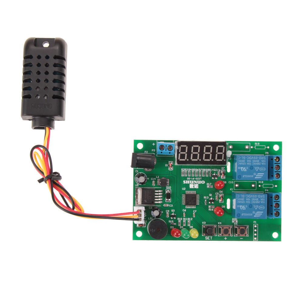 Digita LED Display Dual Channel Temperature Humidity Control Board AM2301 Sensor