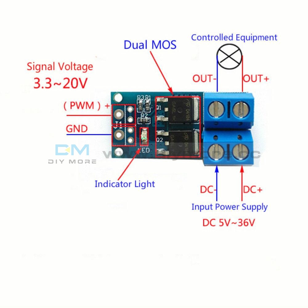 15A 400W Mos Fet Trigger Switch Drive Module Pwm Regulator Control Panel Relay