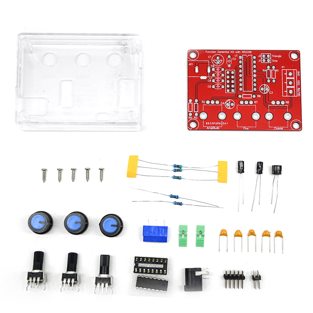 XR2206 Signal Generator Producer Function Generator Board DIY Kit Module Sine Triangle Square Output 1HZ-1MHZ + Case