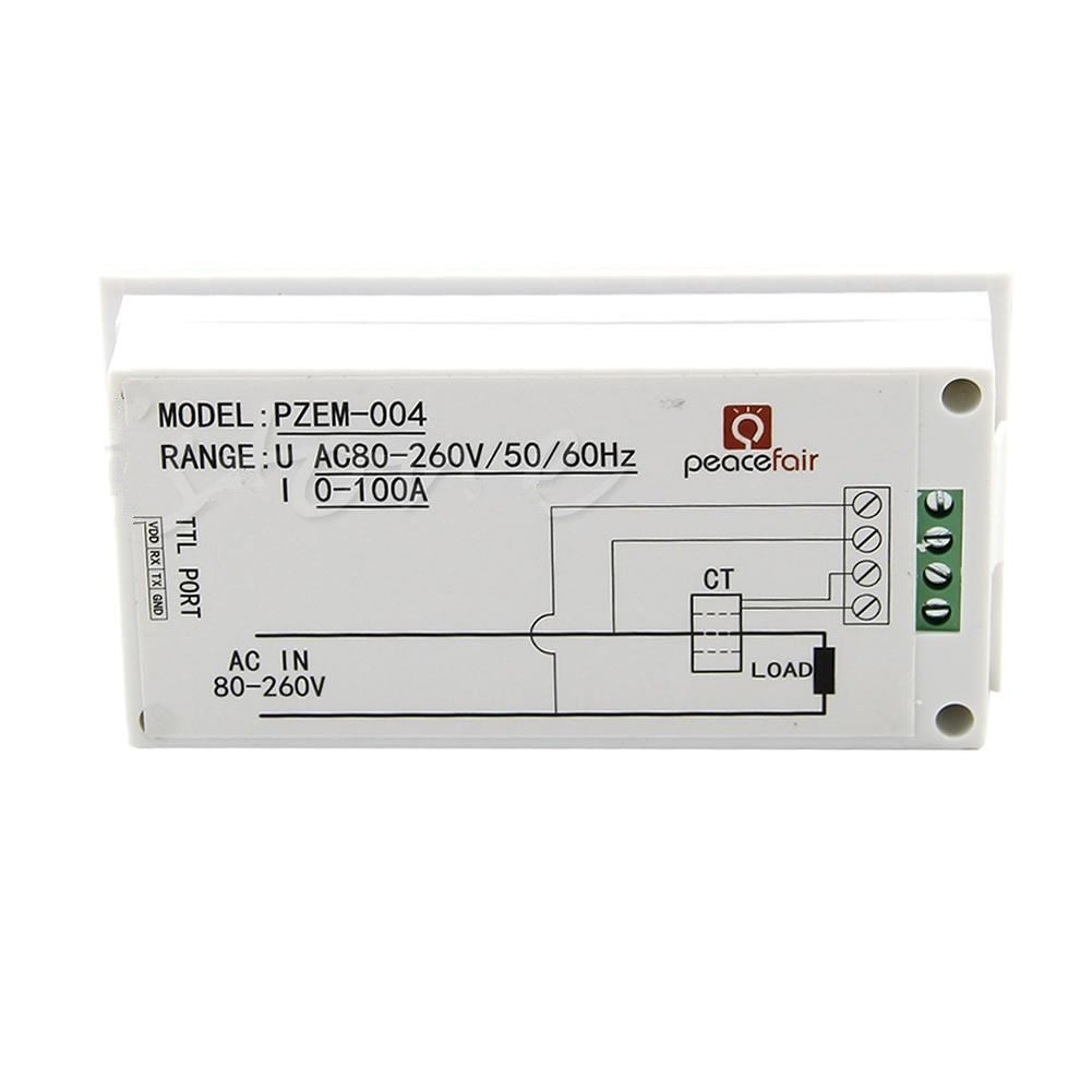 Digital 100A AC 110V 220V watt power meter volt amp Ammeter Voltmeter 80-260V
