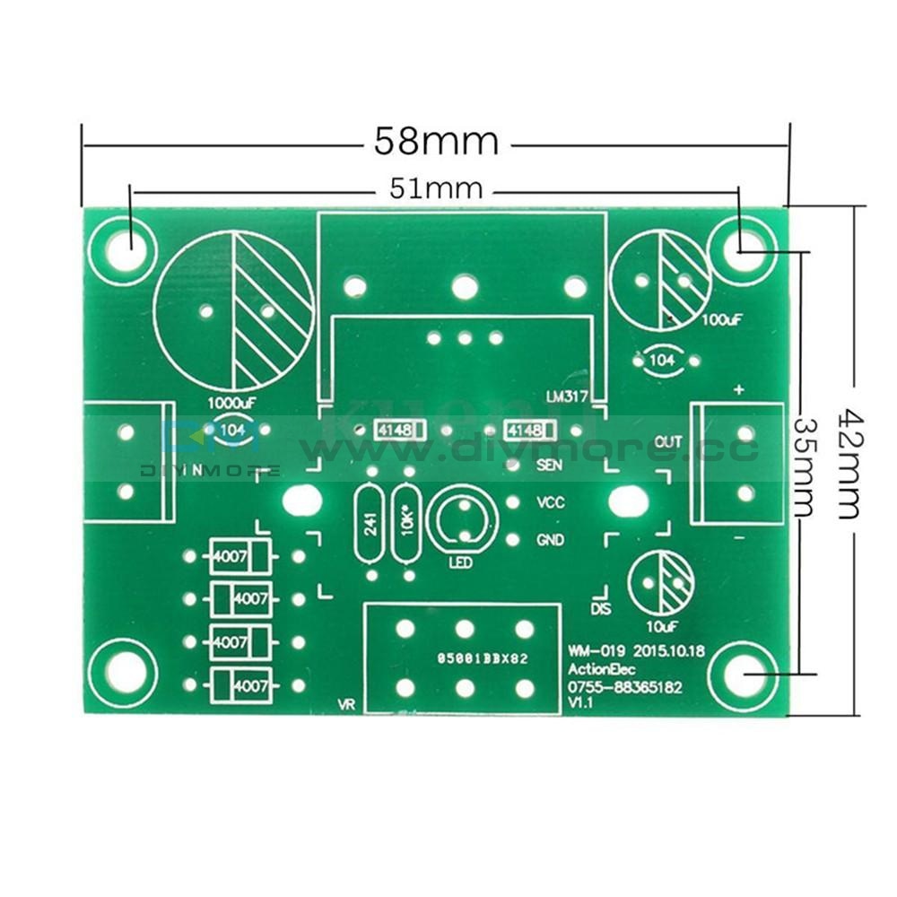 Lm317 Digital Display Adjustable Regulated Power Supply Module Diy Kits
