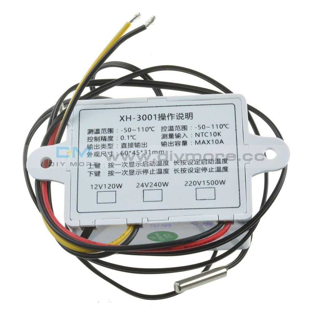 W3001 Dc 24V Led Digital Display Temperature Controller Switch Sensor Meter Thermostat