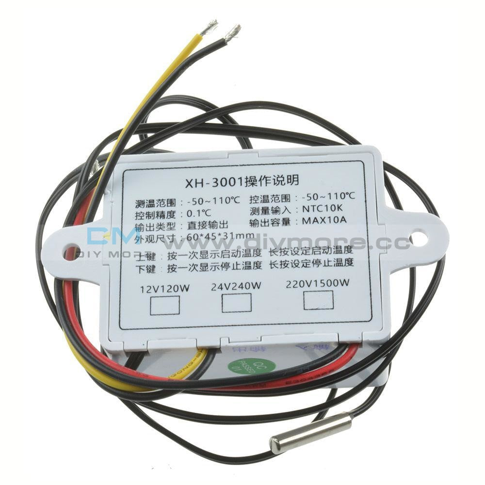 12V Digital Led Temperature Controller 10A Thermostat Control Switch Probe New