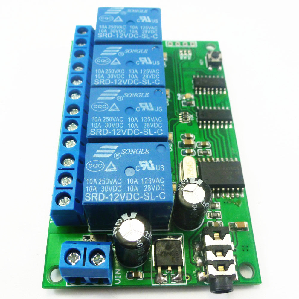 12V 4-CH AD22B04 MT8870 DTMF Tone Signal Decoder Relay Phone PLC Remote Control